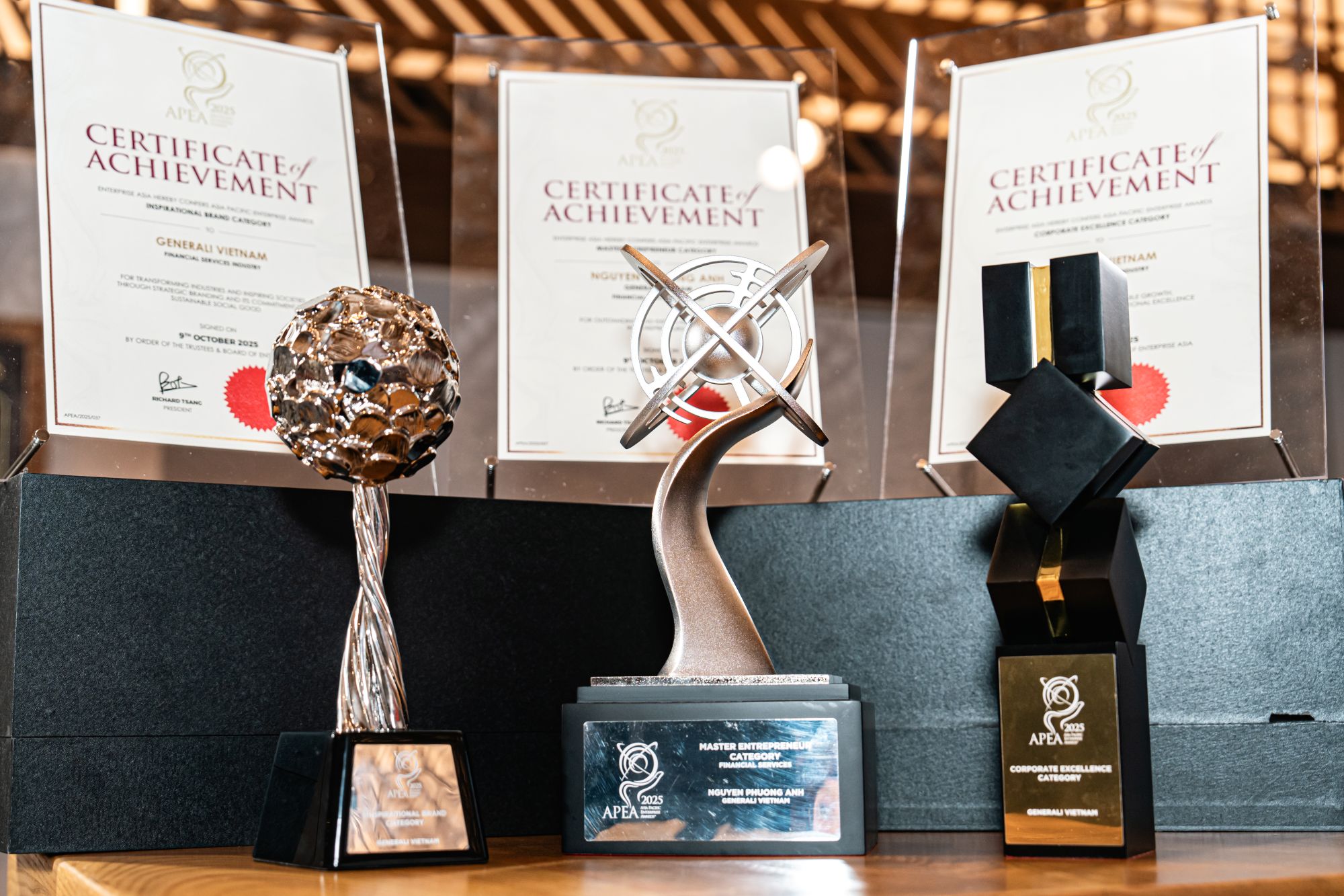 GENERALI nhận 3 giải thưởng danh giá tại ASIA PACIFIC ENTERPRISE AWARDS 2025